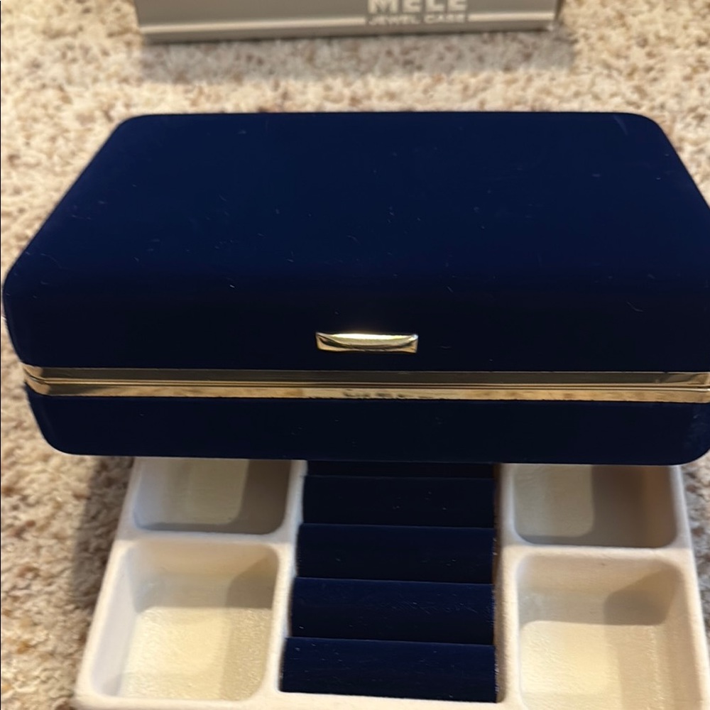 Mele Fashion Jewel Case in Blue Velvet NWOT - Picture 5 of 6